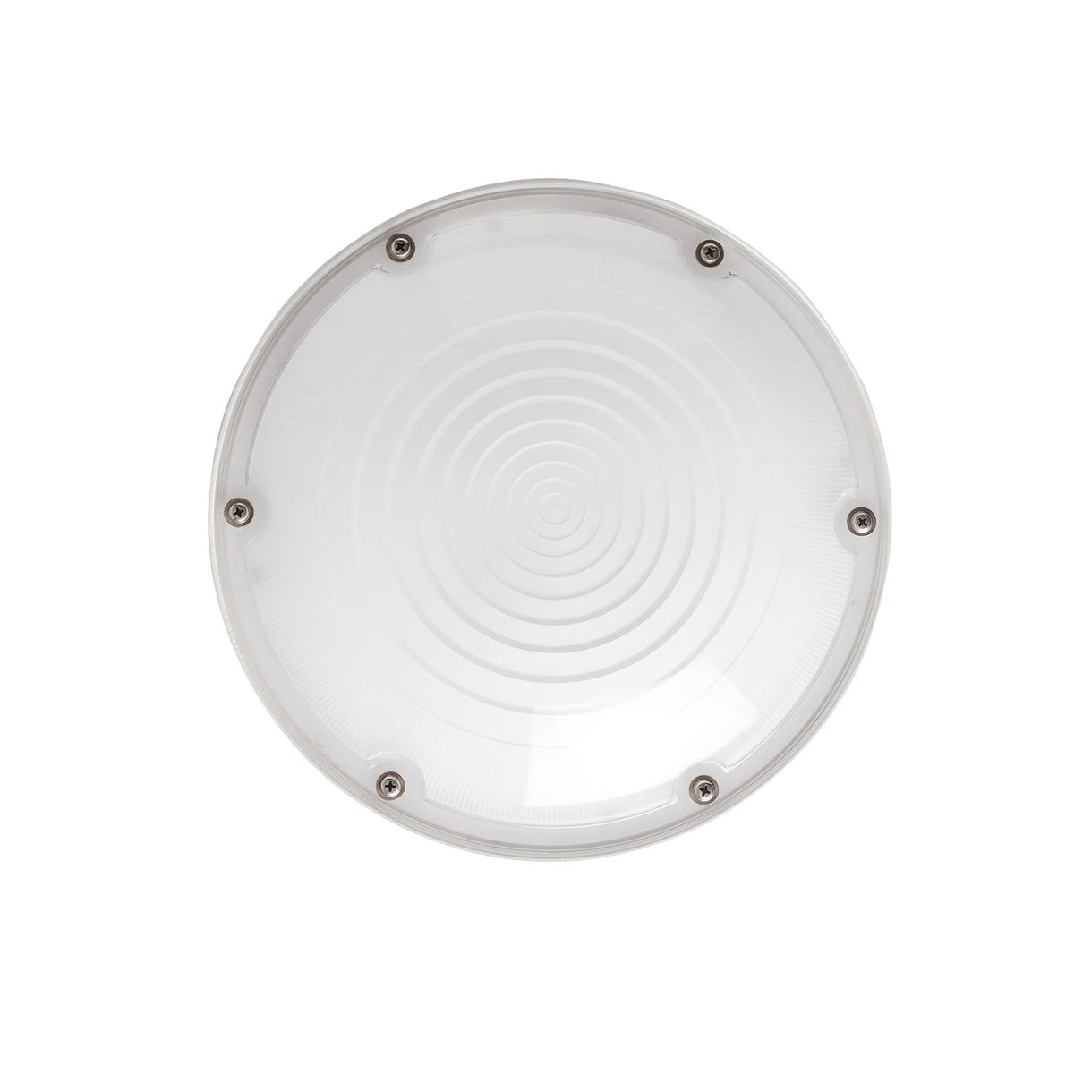 30 Watt LED Round Garage Canopy Light - Ceiling or Conduit Mount - 3600 Lumens - 5000K Daylight - 120-277V - White Finish