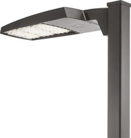 RSX LED Area Light, Size 3, 37253 Lumens, 4000K, Type V, square, 120-277V, Square pole mounting, Dark bronze finish, super durable