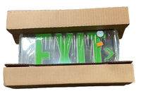LED Edge-Lit Emergency Exit Sign, White, Single face, Green on clear, 120-277V, Emergency Battery, Ceiling or Back Mount, Right Indicators - LRP W 1 GC RA 120/277 EL N