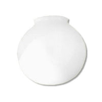 6 Inch Plastic Globe Plain Lip Opening White Opal Acrylic