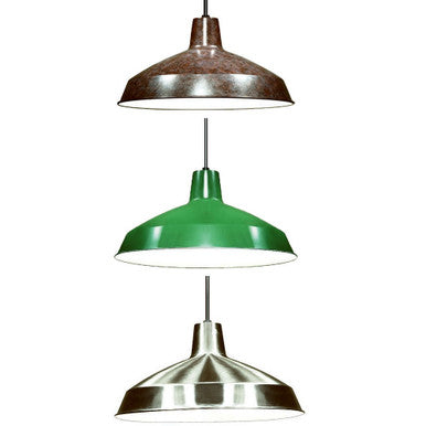 White Industrial Warehouse Style Pendant - 16in. Diameter