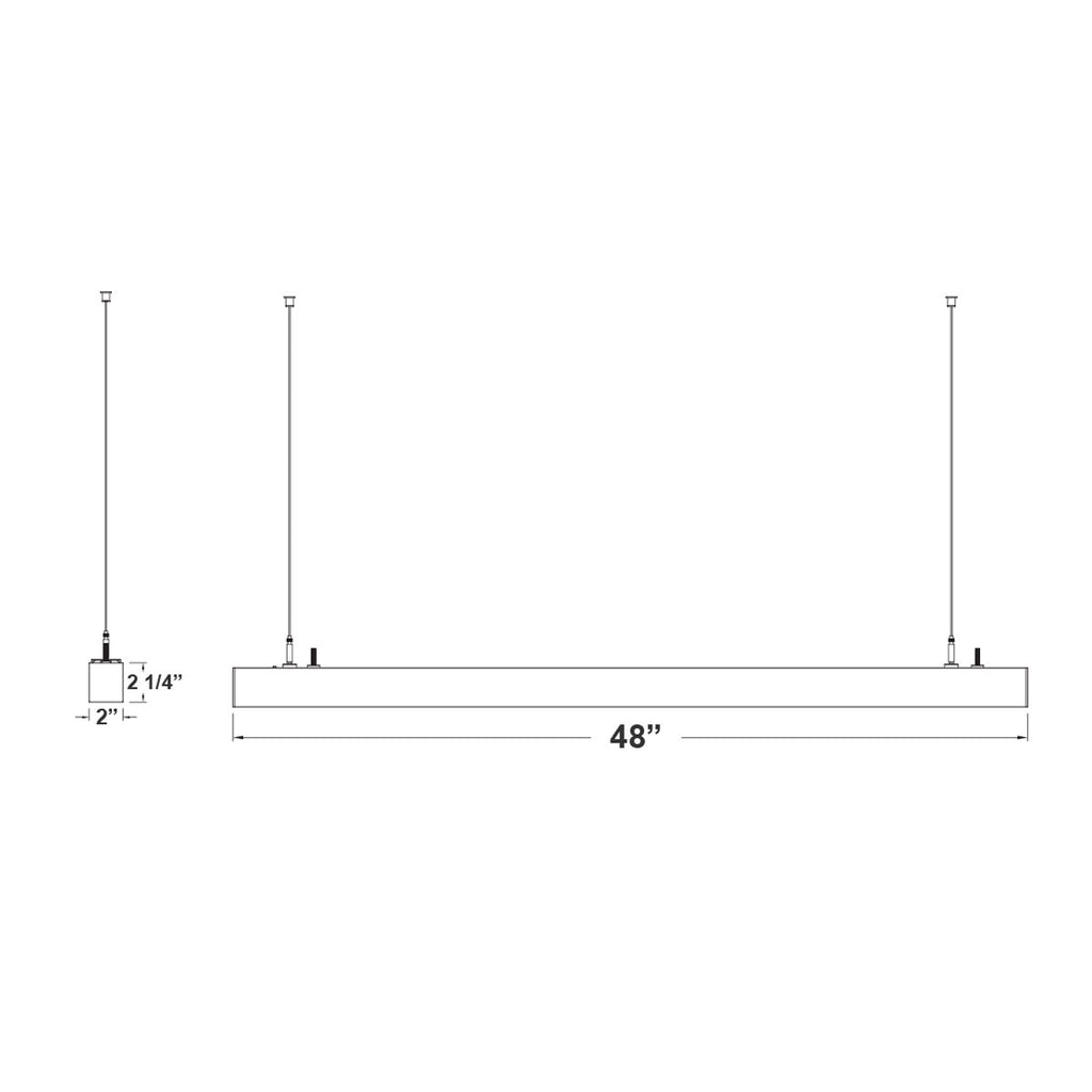 LED Squared Pendant Office Light - 40 Watt - 4600 Lumens - Color Selectable 35K/40K/50K - 120-277V - With Suspension Hanging Kit