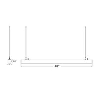 LED Squared Pendant Office  Light - Multiwatt 30W/35W/40W - 4400 Max Lumens - Color Selectable 35K/40K/50K - Downlight Only - 120-277V - With Suspension Hanging Kit - White Finish