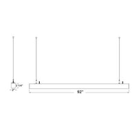 LED Squared Pendant Office  Light - Multiwatt 50W/60W/70W - 7700 Max Lumens - Color Selectable 35K/40K/50K - Downlight Only - 120-277V - With Suspension Hanging Kit - White Finish