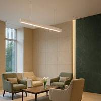 LED Squared Pendant Office  Light - Multiwatt 40W/45W/50W - 5500 Max Lumens - Color Selectable 35K/40K/50K - Up/Downlight - 120-255V - With Suspension Hanging Kit - White Finish