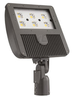 D-Series Size 3 LED Flood Luminaire, LED, 6 light engines, Up to 17776 lumens, 4000K, 70CRI, Wide flood distribution, 480V, Integral Slipfitter, Dark bronze finish,  super durable