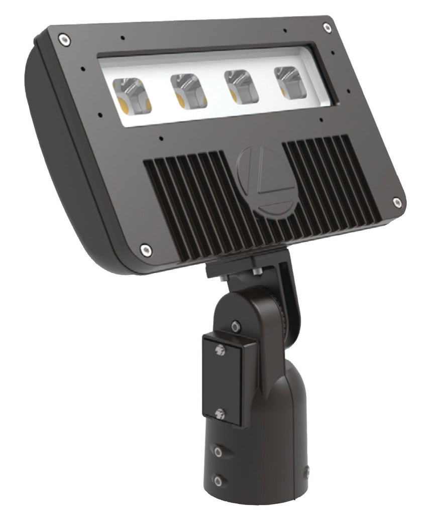 D-Series Size 2 LED Flood Luminaire, LED, Up to 8546 lumens, 4000K, 70CRI, Flood, 480V, Integral Slipfitter, Dark bronze finish,  super durable