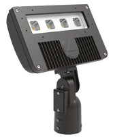 D-Series Size 2 LED Flood Luminaire, LED, Up to 10570 lumens, 4000K, 70CRI, Narrow spot, 120-277V, Integral Slipfitter, Natural aluminum finish,  super durable
