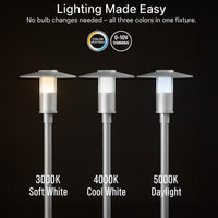 Indirect LED Post Light - Watt Selectable 40W/30W/20W/12W - Color Selectable 30K/40K/50K - 120-277V - 0-10V Dimmable - Silver Finish