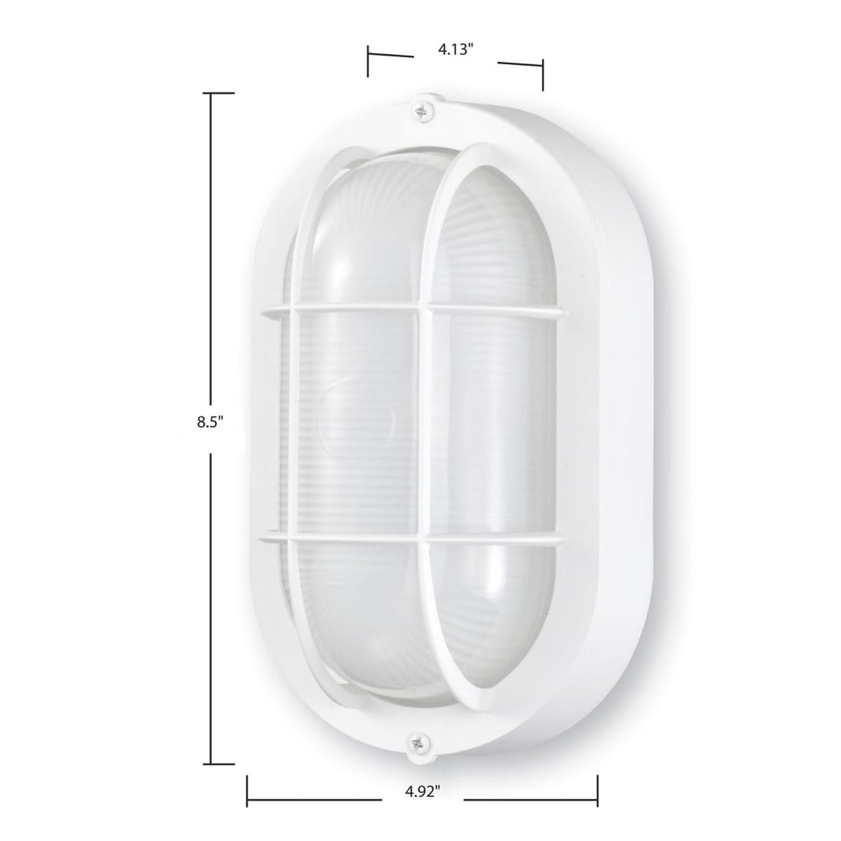 LED Bulk Head Light - Glass Lens - Wall or Ceiling Mount – Wet Location - 14 Watts - 800 Lumens - 3000K Soft White - 120V - White Finish