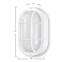 LED Bulk Head Light - Glass Lens - Wall or Ceiling Mount – Wet Location - 14 Watts - 800 Lumens - 3000K Soft White - 120V - White Finish