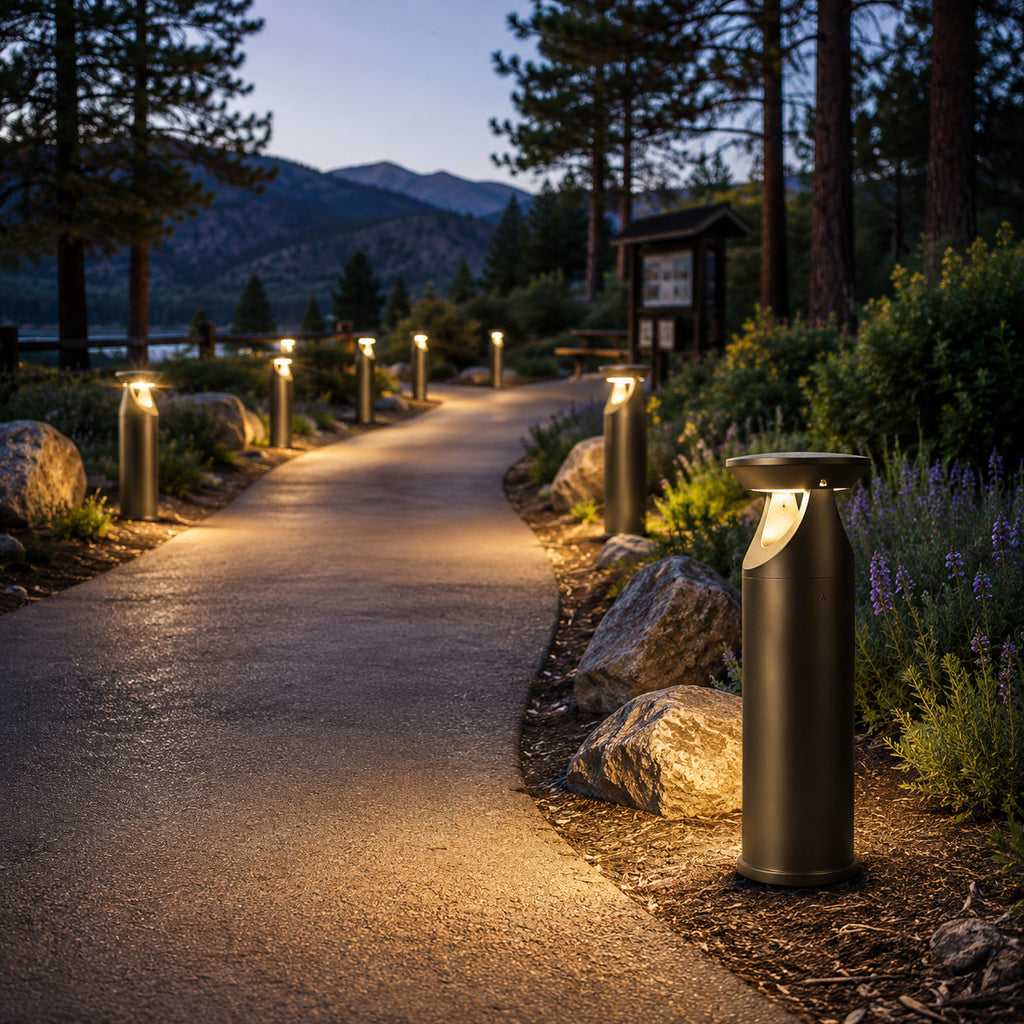 Solar LED Bollard Lights - Solar Powered Walkway Lighting - Different Heights and Finishes Available