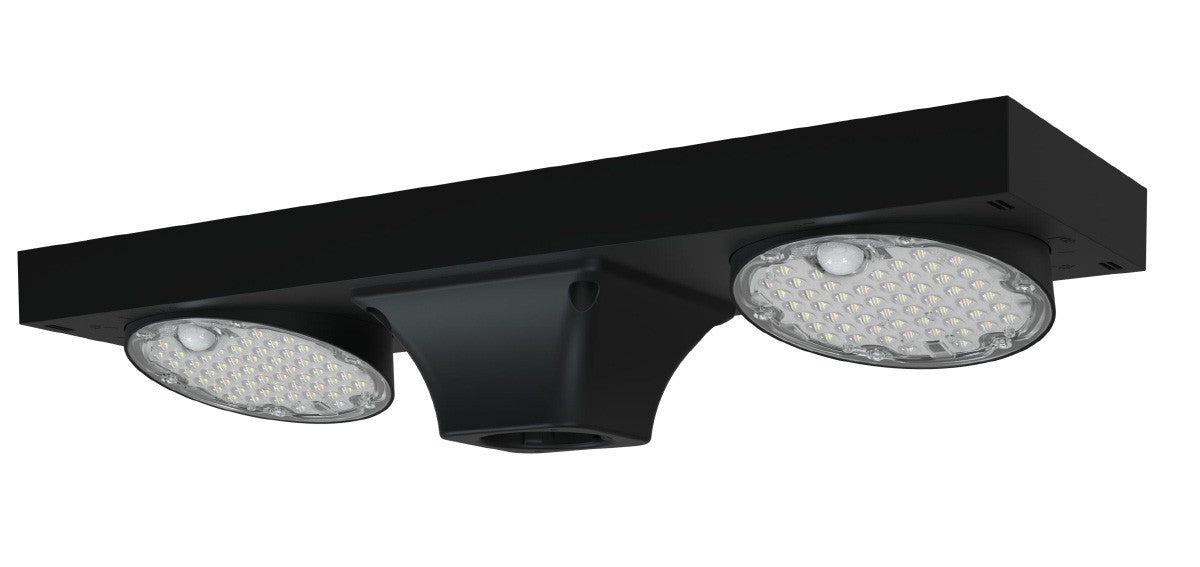 Solar LED Dual Head Post Top Light w/ Rotatable Lights - Dusk To Dawn - Remote Programmable - Extremely Bright - Commercial Grade - 40 Watt - 4800 Lumen Output - Warm White/Daylight Color Switchable