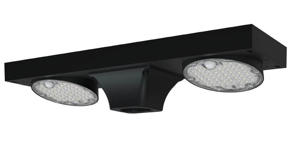 Solar LED Dual Head Post Top Light w/ Rotatable Lights - Dusk To Dawn - Remote Programmable - Extremely Bright - Commercial Grade - 40 Watt - 4800 Lumen Output - Warm White/Daylight Color Switchable