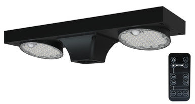 Solar LED Dual Head Post Top Light w/ Rotatable Lights - Dusk To Dawn - Remote Programmable - Extremely Bright - Commercial Grade - 40 Watt - 4800 Lumen Output - Warm White/Daylight Color Switchable