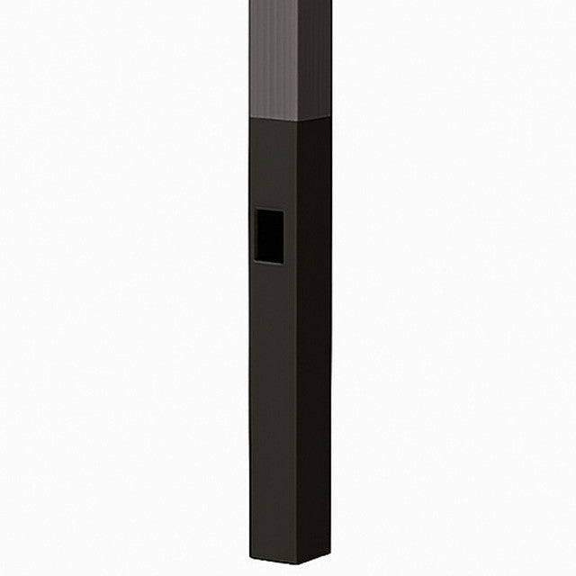 15 Foot Square Pole For Direct Burial - Steel With Bronze Finish - 4 Inch Diameter With 2.5 Inch Tenon Adapter