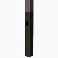 15 Foot Square Pole For Direct Burial - Steel With Bronze Finish - 4 Inch Diameter With 2.5 Inch Tenon Adapter