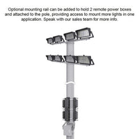 High Output LED Stadium Light - 850W - 200-480 Volts - Color Selectable 40K/50K/57K -125000 Lumen - Yoke Mount - Black Finish