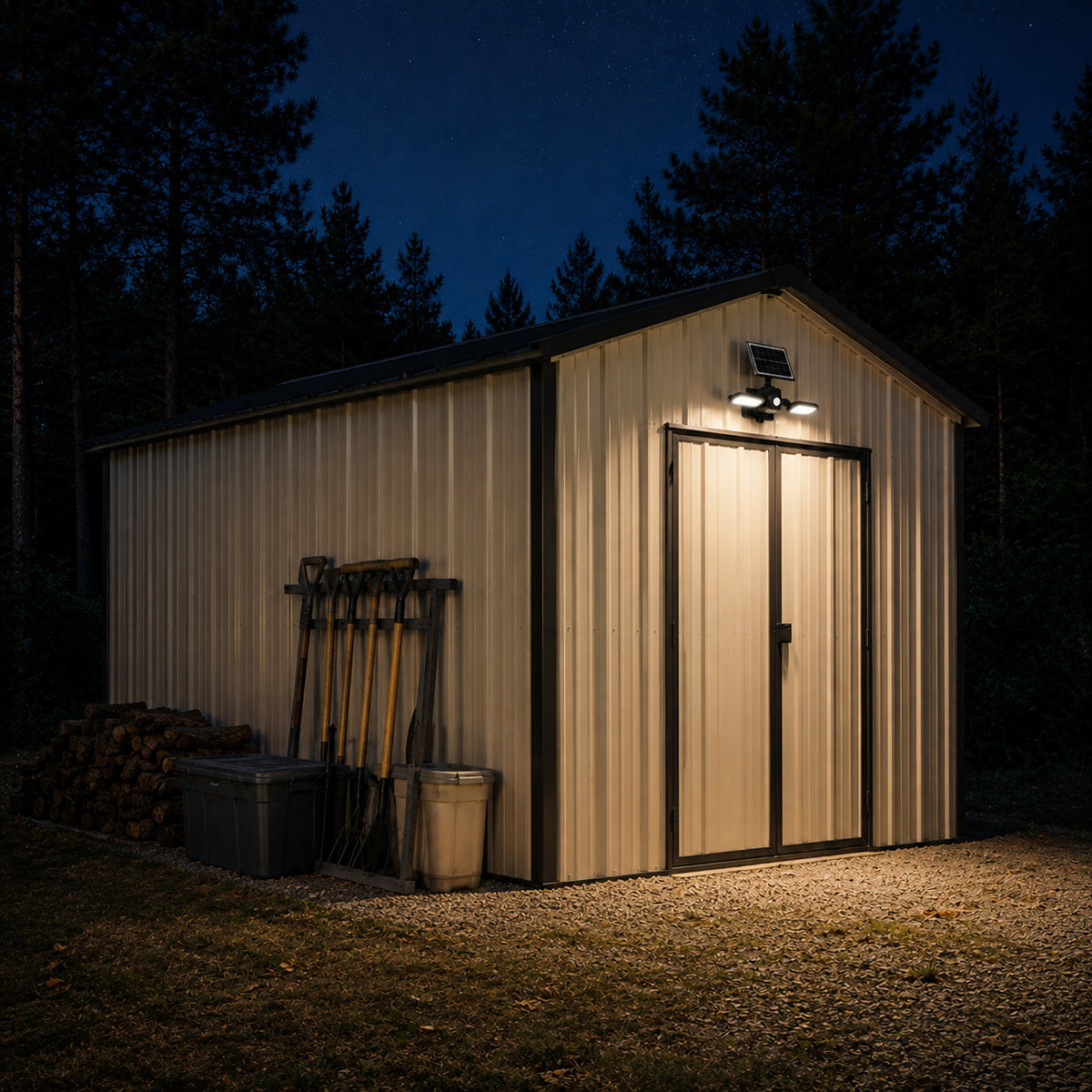 LED Solar Wall Lights - 15 Watt - 6000K Daylight Deluxe - Black Finish