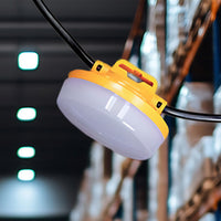 LED Construction String Lights - 120V Plug In Hanging Work Light - Choose Your Length