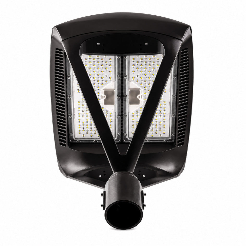 LED Modern Pole Light - 150 Watt - 19500 Lumens - 5000K Daylight - 120-277V - Bronze - Fits Up to 2.5 Inch Pole Top