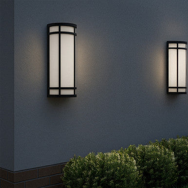 LED Decorative Wall Sconce Black Finish Watt Selectable 20W/25W/30W - 2,800 Lumens - 9X24 Inches - Color Tunable 30/40/50K