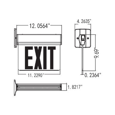 Plastic Edge Lit LED Exit Sign - Choose Your Mount And Housing Or Trim Finish - With Red And Green Selectable Lettering Color