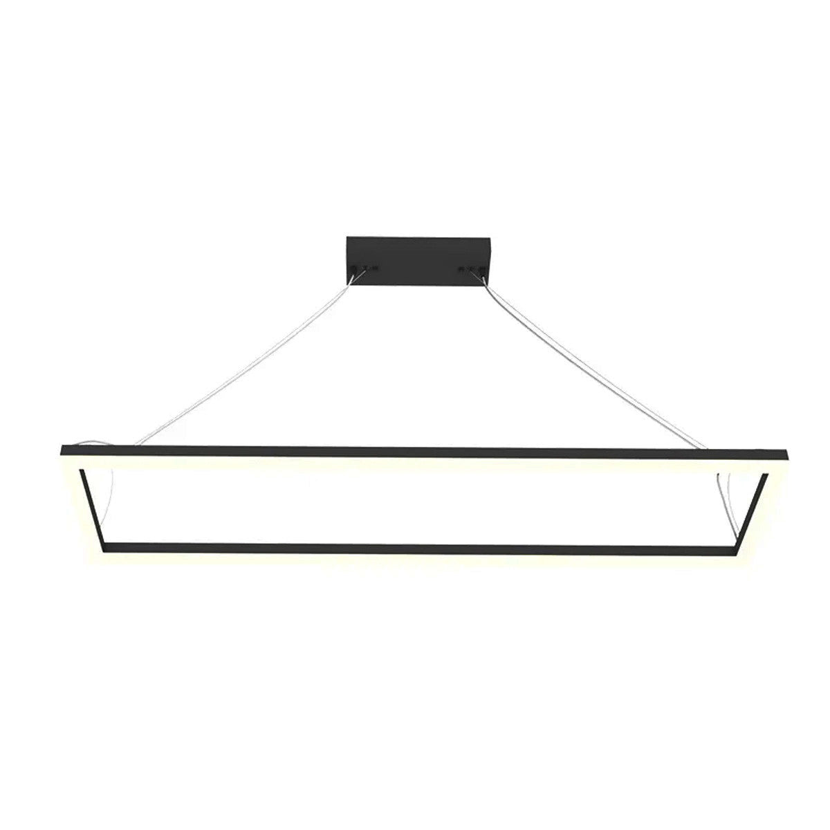 Suspended Frame LED Pendant - 4x1 Foot - Multi Watt Selectable 40/50/60 Watts - Color Temperature Selectable 30/35/40K - 120-277V - Black Finish
