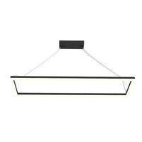 Suspended Frame LED Pendant - 4x1 Foot - Multi Watt Selectable 40/50/60 Watts - Color Temperature Selectable 30/35/40K - 120-277V - Black Finish