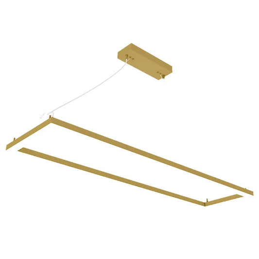 Suspended Frame LED Pendant - 4x1 Foot - Multi Watt Selectable 40/50/60 Watts - Color Temperature Selectable 30/35/40K - 120-277V - Gold Finish