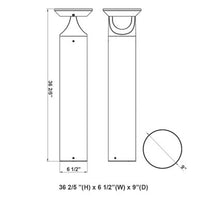 LED Solar Bollard Lights with Remote - Height 36IN - 3 Watt - 390 Lumens - 4000K Cool White - Anchor Bolts & Plate Included - Bronze Finish