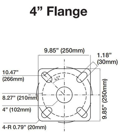 20 Foot Round Pole For Surface Mount - Steel With Bronze Finish - 4 Inch Diameter