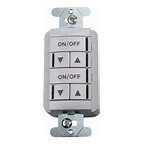 Low Voltage Push-Button Wallpod, Raise/Lower Dimming, Gray