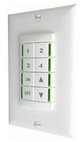 nLight Wired Aesthetic Wallpod, Four Pole, Raise/Lower Dimming, White, Buy American Act