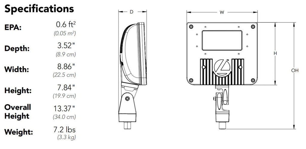 D-Series Size 1 LED Flood Luminaire, LED, Package 2, 4000K, Flood, 120-277V, Integral Slipfitter, 0-10v dimming wires pulled outside fixture (for use with an external control,  ordered separately), Dark bronze finish,  super durable.