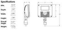 D-Series Size 1 LED Flood Luminaire, LED, Package 2, 4000K, Flood, 120-277V, Integral Slipfitter, 0-10v dimming wires pulled outside fixture (for use with an external control,  ordered separately), Dark bronze finish,  super durable.