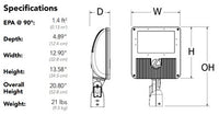 D-Series Size 3 LED Flood Luminaire, LED, 6 light engines, Up to 21387 lumens, 5000K, 70CRI, Wide flood distribution, 120-277V, Integral Slipfitter, Photocell,  buttontype, Dark bronze finish,  super durable