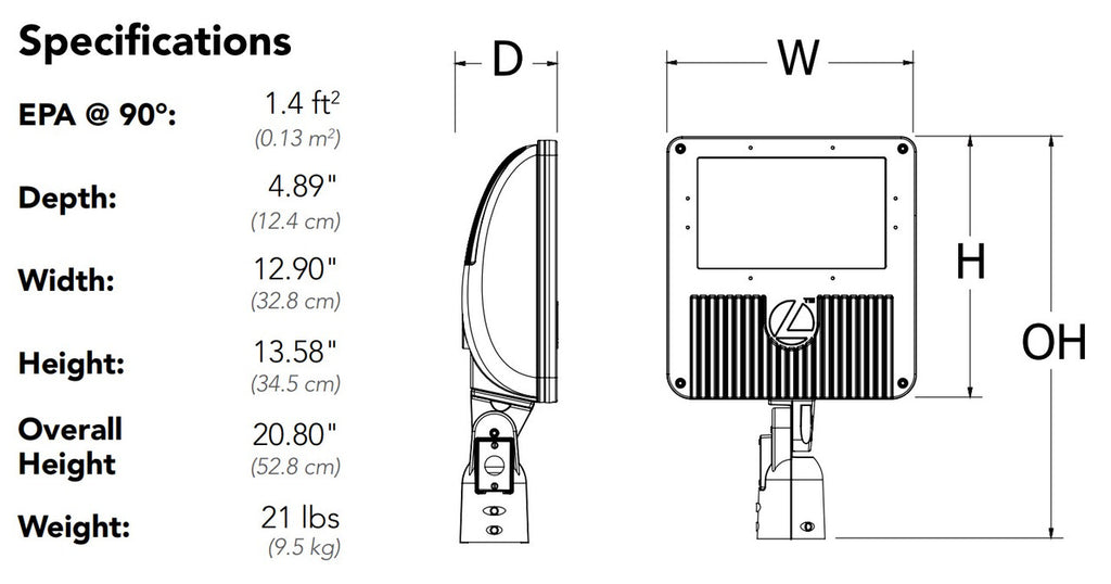D-Series Size 3 LED Flood Luminaire, LED, 6 light engines, Up to 21387 lumens, 5000K, 70CRI, Wide flood distribution, 120-277V, Integral Slipfitter, Photocell,  buttontype, Dark bronze finish,  super durable