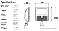 D-Series Size 3 LED Flood Luminaire, LED, 6 light engines, Up to 21387 lumens, 5000K, 70CRI, Wide flood distribution, 120-277V, Integral Slipfitter, Photocell,  buttontype, Dark bronze finish,  super durable