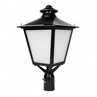 LED Decorative Post Light - 30 Watt - 3600 Lumens - Color Selectable 30K/40K/50K - 120-277V - Black - Fits Up to 3 Inch Pole Top