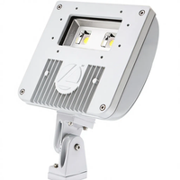 D-Series Size 1 LED Flood Luminaire, Package 1, 5000K, Wide flood distribution, 120-277V, Knuckle mounting, White, super durable