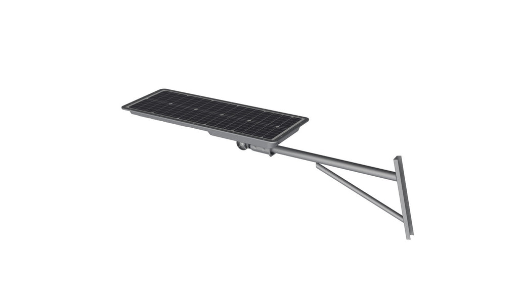 LED Solar Street Light - 80 Watt - 8000 Lumens - 5000K Daylight - Pole Mount - with Motion Sensor - White Finish