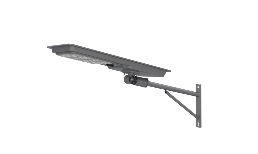 LED Solar Street Light - 80 Watt - 8000 Lumens - 5000K Daylight - Pole Mount - with Motion Sensor - White Finish