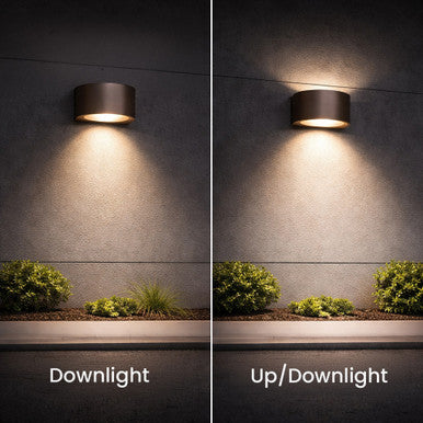 Up/Down Light LED Cut Off Wallpacks - Commercial Wall Lights - 120-277V - With Photocell - Multiple Wattage And Finish Options
