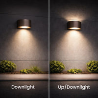 Up/Down Light LED Cut Off Wallpacks - Commercial Wall Lights - 120-277V - With Photocell - Multiple Wattage And Finish Options