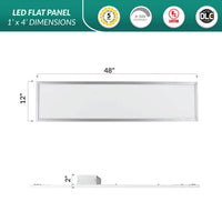 1x4 LED Flat Panel - Watt Selectable 20W/25W/30W - 3750 Max Lumens - 35K/40K/50K Color Selectable - 120-277V - Dimmable - With Recessed Sheet Rock Kit