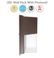Turtle Friendly LED Rectangle Wall Packs - Economical Outdoor Wall Lights With Photocell - Choose Your Finish