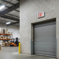 White LED Steel Housing Exit Sign w/ Battery Back Up - Red Lettering - With Battery Back-Up
