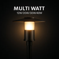 Indirect LED Post Lights - Modern Commercial Pole Light With Integrated LED - Different Finishes Available