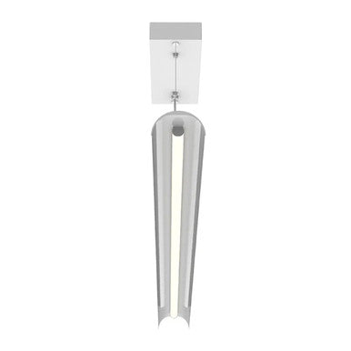 Euro Design Pendant Light - Multiwatt 20W/25W/30W - Max 2500 Lumens Up or Down Light - 4 Foot - White Finish - Color Tunable 30K/40K/50K - Suspension Cable Mount - 120-277V
